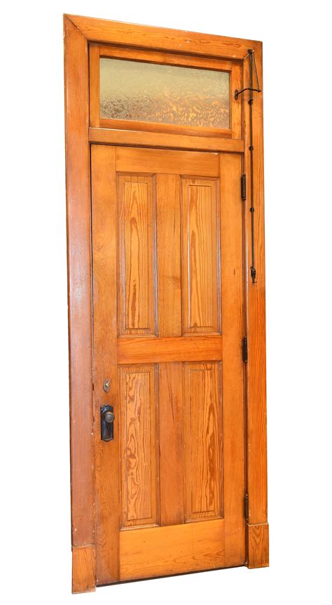 Old Growth Douglas Fir 4 Panel Transom Door With Transom At 1stDibs