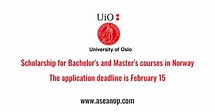 The University of Oslo Scholarship for Bachelor's and Master's courses ...