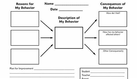 printable behavior reflection sheets