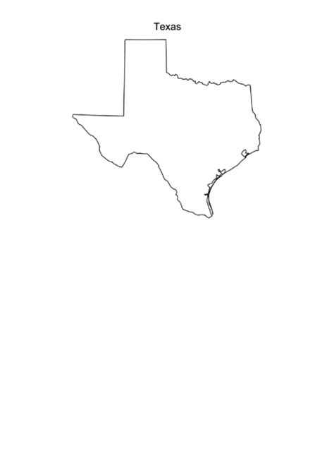 Texas Blank Map Template Printable Pdf Download