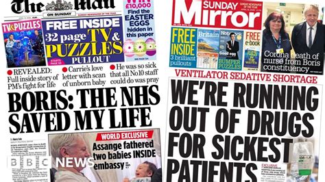 Newspaper Headlines Pm Thanks Nhs Staff After Virus Battle And Icu
