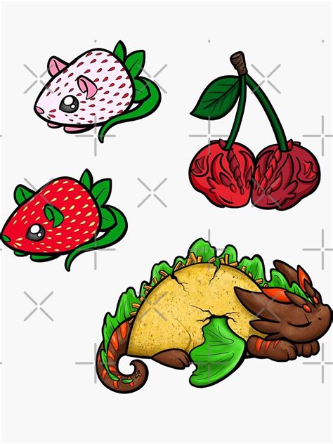 Food Dragon Sticker Pack 4 Sticker By Bgolins Redbubble Easy Dragon Drawings Cute Dragon
