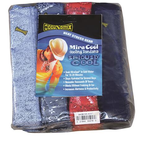 100 Pack Miracool Evaporative Cooling Bandanas Standard Colors