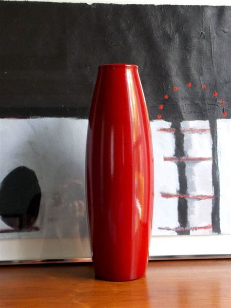 Red Vase Scheurich Vase German Pottery Ceramic Vase Tall Vase Large Vase Home Decor Boho Etsy