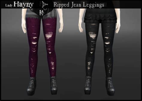 Ripped Jean Leggings By Hayny Sims 4 Nexus