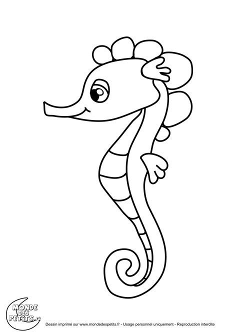 Animaux De La Mer Dessin Coloriage Petit Hippocampe Coloriage Poisson