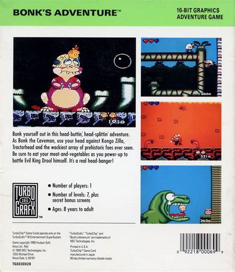 Bonks Adventure 1989 Turbografx 16 Box Cover Art Mobygames