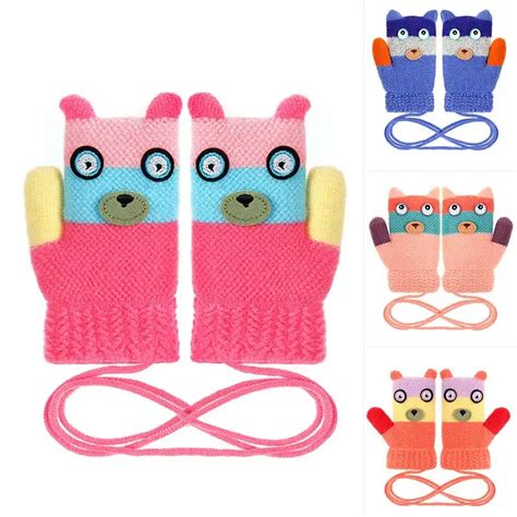 Cute Cartoon Mittens For 12 36 Months Baby Winter Thicker Plush