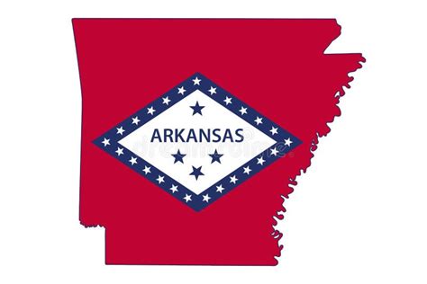 Map Of Arkansas In The Arkansas Flag Colors Stock Photo Image Of Flag