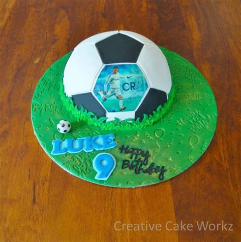 Soccer Ball Cake Christiano Ronaldo With Images Soccer Ball Cake