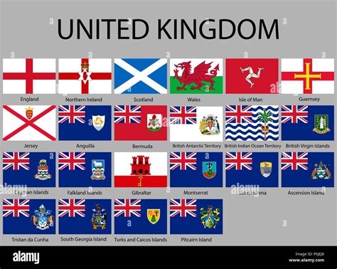 All Flags Of Regions Of United Kingdom Vector Illustraion Stock Vector