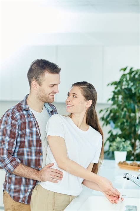 Couple In The Kitchen Stock Image Image Of Cucumber 30954317