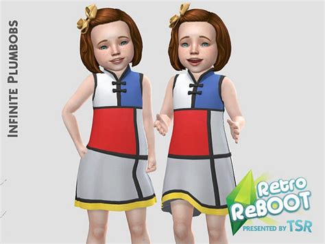 Ip Toddler Retro Mondrian Style Dress By Infiniteplumbobs At Tsr Sims
