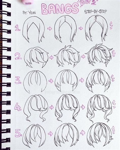 A Drawing Book With Different Hair Styles And How To Draw Them In Its