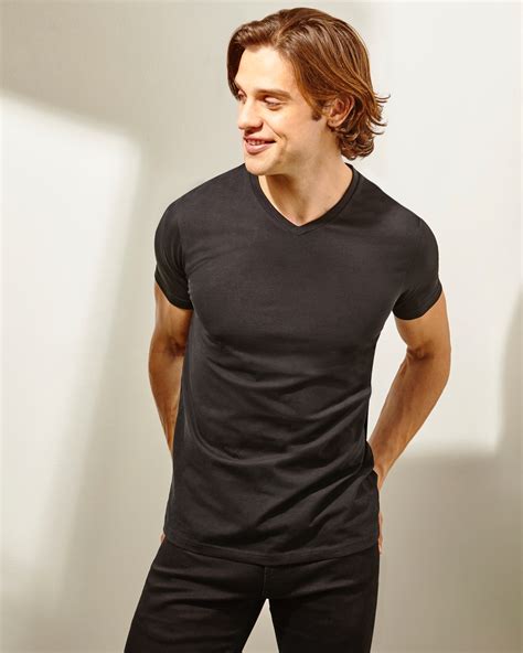 Dunnes Stores Black Slim Fit V Neck T Shirt