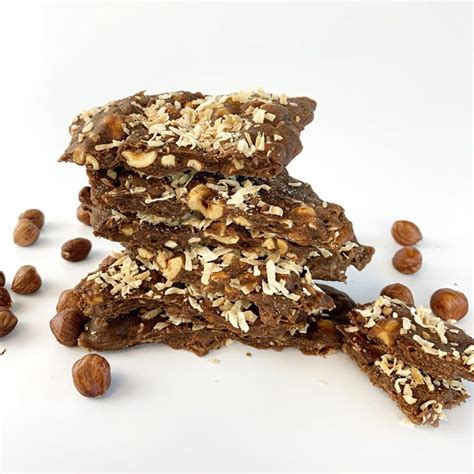 Chocolate Hazelnut Soft Brittle With Toasted Coconut Tam S Sweets