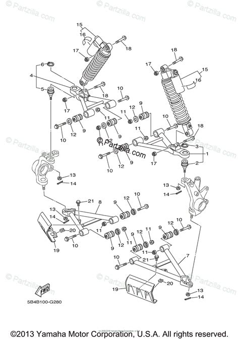 Yamaha Side By Side 2008 Oem Parts Diagram For Front Suspension Wheel