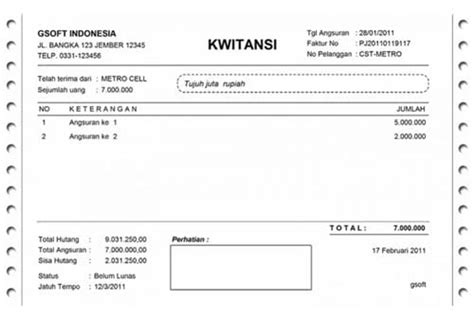 Format Kwitansi Dinas Aplikasi Kwitansi Laporan Dana Bos Terbaru