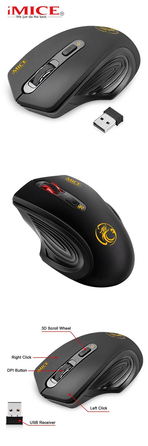 Visit To Buy Imice Optical Wireless Mouse 2000dpi Adjustable Usb 30