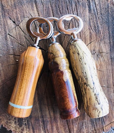 Hand Turned Bottle Openers In Assorted Hardwoods Wood Bottle Opener