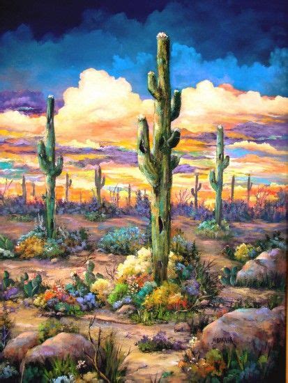 Desert Sunsetssouthwest Paintings Arizona Landscapes By Brenda Bowers