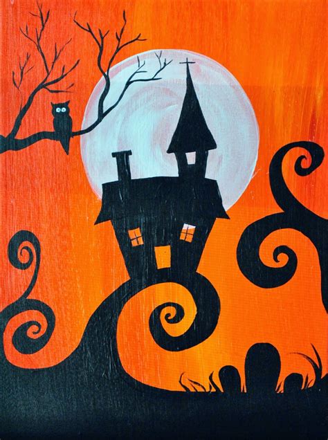Halloween Canvas Paintings Simple Canvas Paintings Canvas Painting