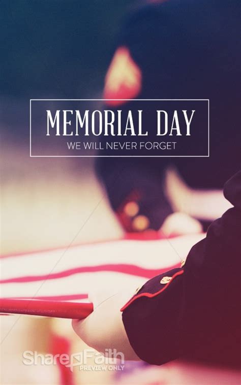 Memorial Day Never Forget Church Bulletin Secular Holiday Bulletin Covers