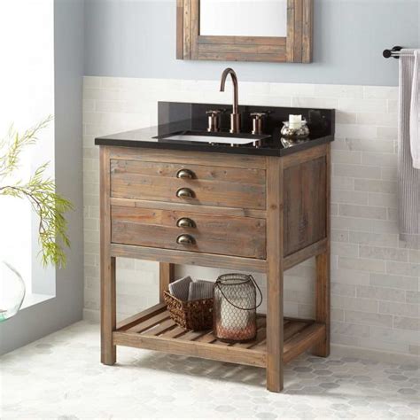36 Benoist Reclaimed Wood Console Vanity For Undermount Sink Gray