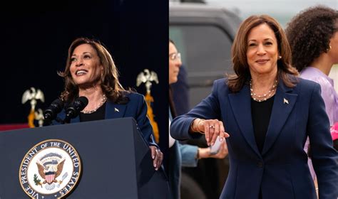 Vice President Kamala Harris Means Business In Navy Power Suit For