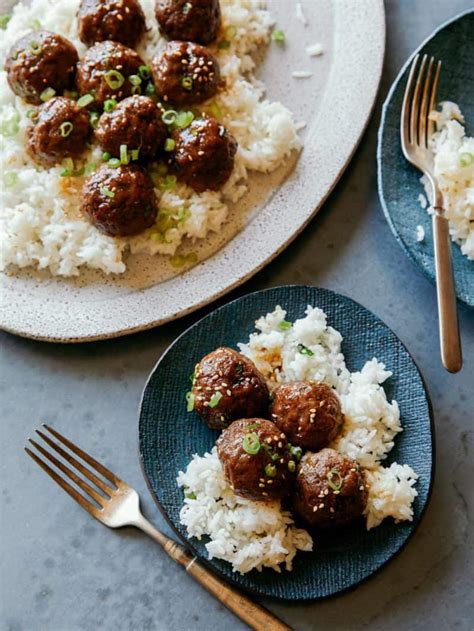 Chef hendrik cornelissen shows you how to make yellow rice in the oven. Korean BBQ Meatballs over Rice - Spoon Fork Bacon