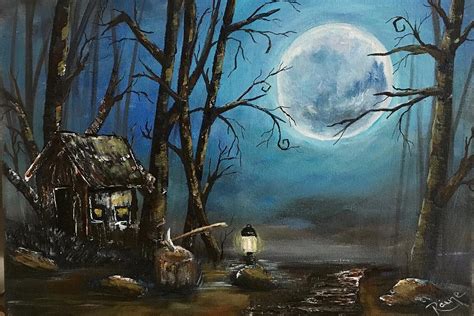 Cabin In The Woods Painting By Inspirations By Raine