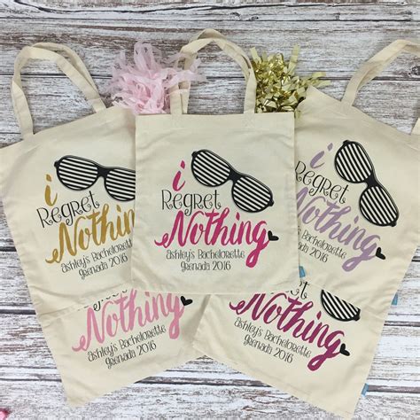 I Regret Nothing Bachelorette Party Tote Wedding Welcome Etsy