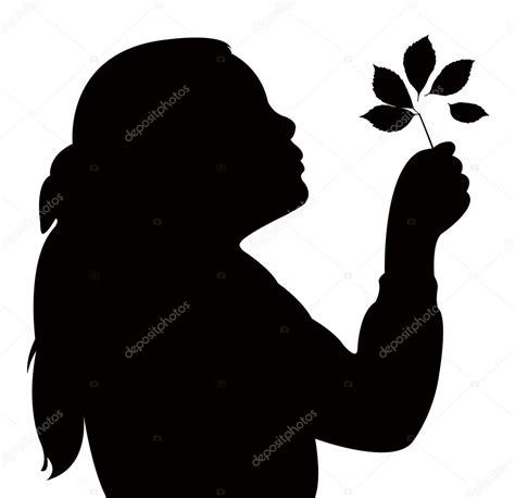 A Child Blowing Out Leaves Silhouette — Stock Photo © Drart 44154465