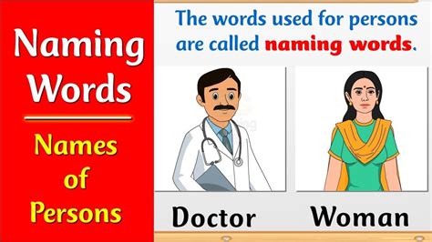 Naming Words For Kids Names Of Persons Elearning Studio Youtube