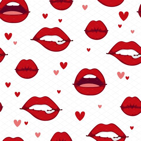 female lips seamless pattern ~ illustrations ~ creative market