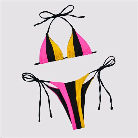 Latest Design Summer Beach Print Swimwear Bikini Set China Women Tiny