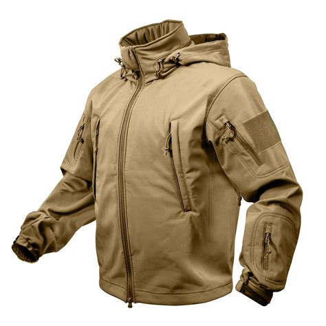 Milspec Special Ops Tactical Softshell Jacket With Hood Coyote Brown