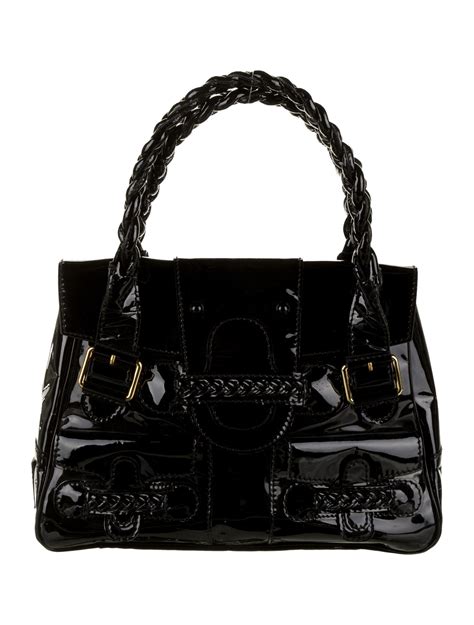 Valentino Patent Leather Shoulder Bag Handbags Val164376 The Realreal