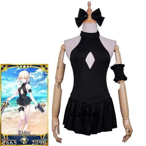 Fate Grand Order Arturia Pendragon Saber Bathing Suit Swimwear One Piece Swimsuit Monokini Dress