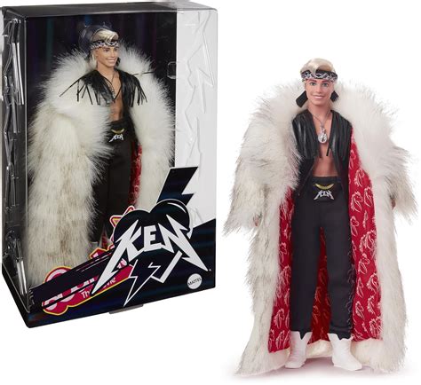 Barbie The Movie Collectible Ken Doll Wearing Big Faux Fur Coat And