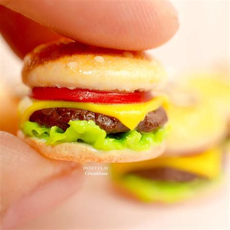 Cheeseburger Charm Necklace Pendant Miniature Food Jewelry Etsy