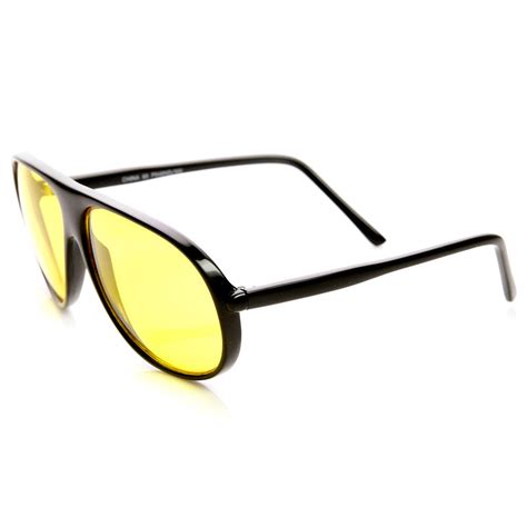 yellow tinted driving lens retro teardrop plastic aviator sunglasses sunglass la