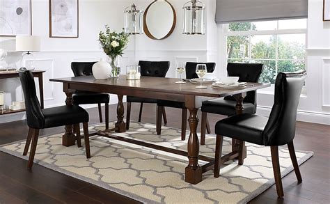 A dining table can finish off a room beautifully creating a focal point and a great hub for gatherings and entertainment. Devonshire Dark Wood Extending Dining Table with 8 Bewley ...