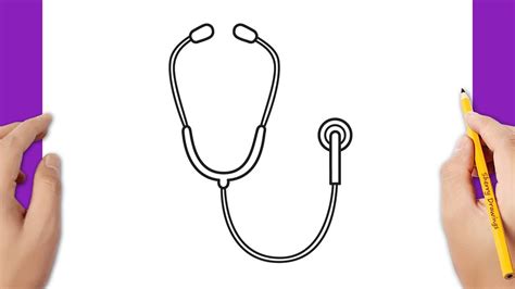 How To Draw A Stethoscope Step By Step Youtube