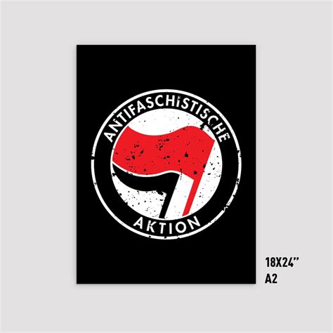 Antifa Poster Antifascist Action Poster Print 18x24 Etsy