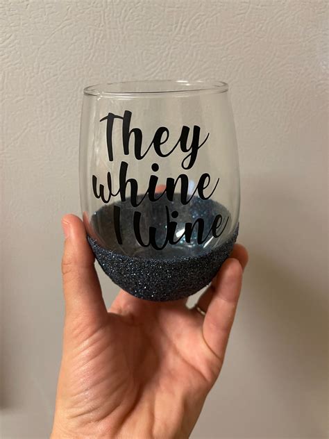 Personalized Glitter Stemless Wine Glasses Etsy