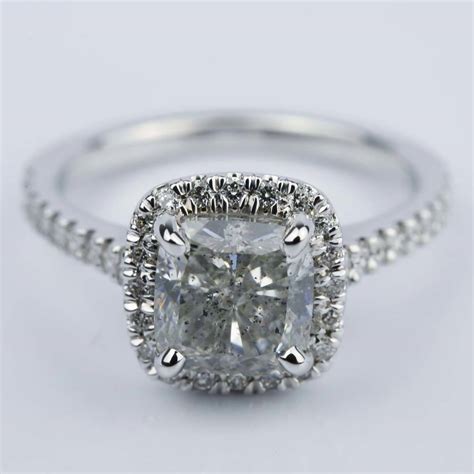 3 Carat Cushion Cut Halo Diamond Engagement Ring