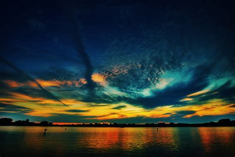 Wallpaper Sunlight Landscape Sunset Sea City Lake Water Nature
