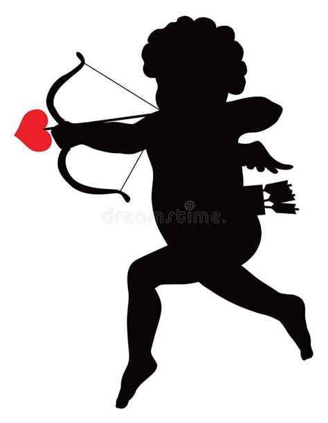 Cupid Silhouette Stock Vector Illustration Of Arch Heart 4134397