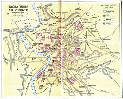 Mapa La Ciudad De Roma En Tiempos De Cesar Octavio Augusto